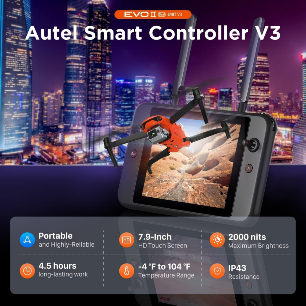 Autel EVO II Dual 640T V3 Thermal Drone 8K HDR Smart Controller V3 38 Min Flight - Image 6