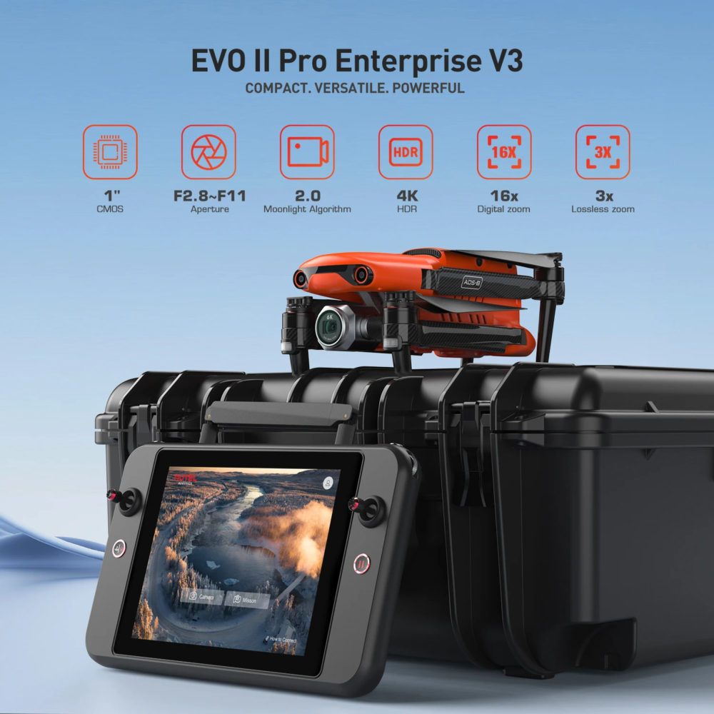 EVO II Enterprise V3 1" CMOS Sensor Camera Drone Include Speaker Spotlight Stobe in Stock - Image 3