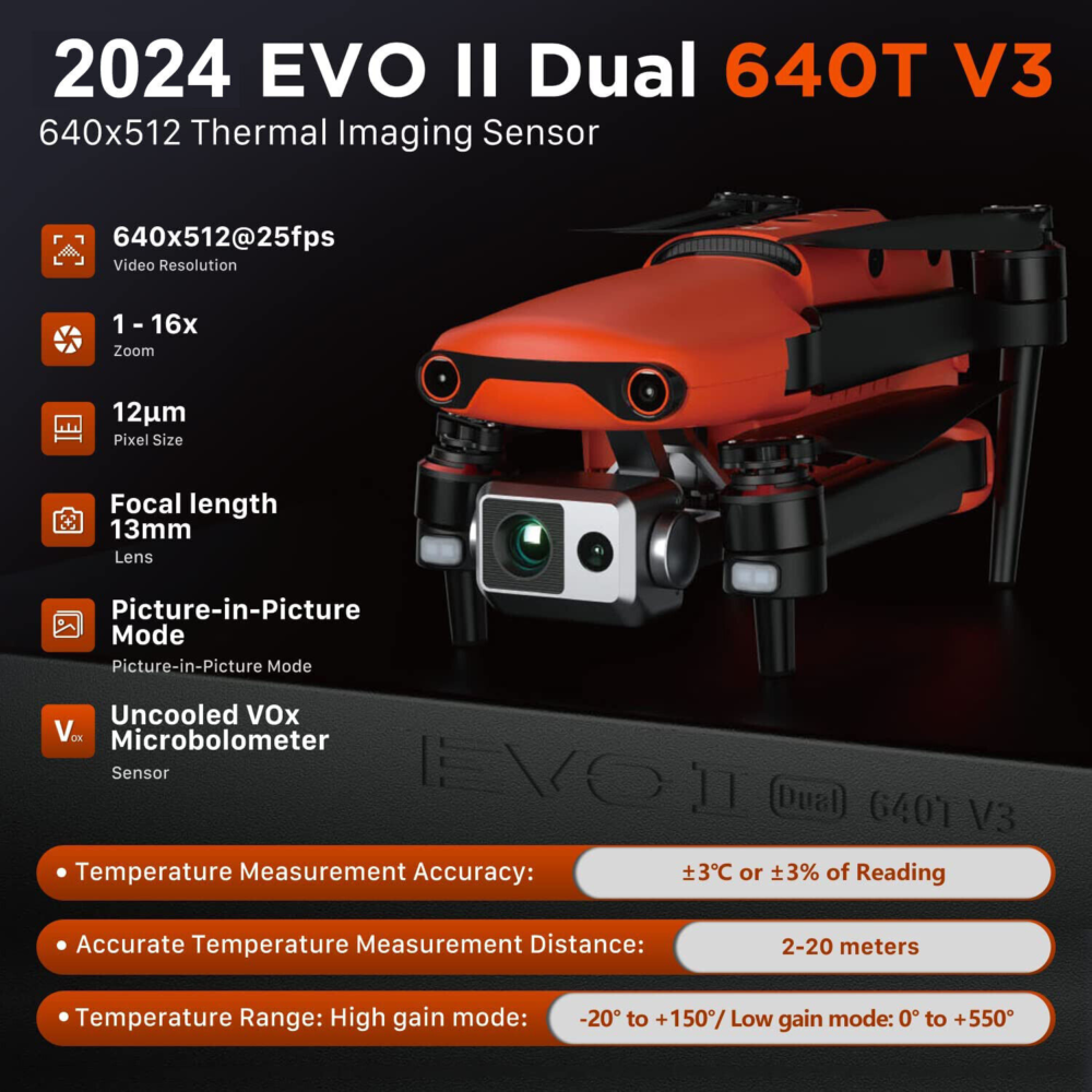 Autel EVO II Dual 640T V3 Thermal Drone 8K HDR Smart Controller V3 38 Min Flight - Image 2