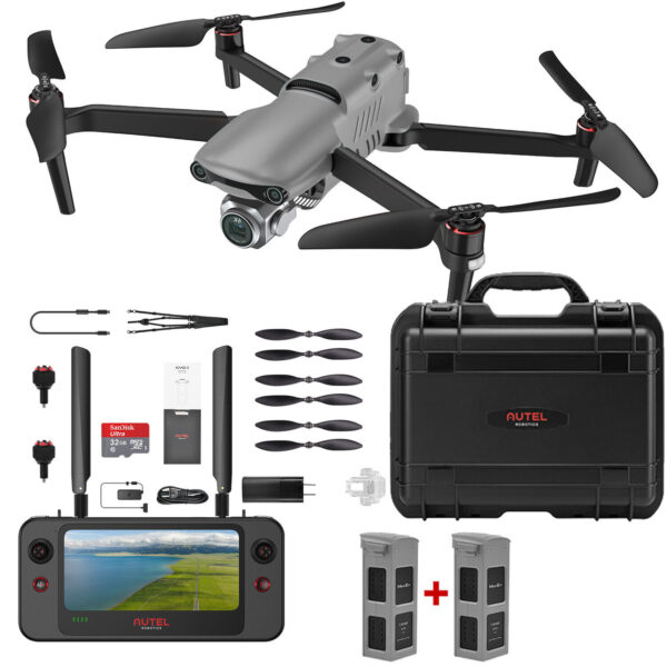 [V3 Gray! ] Autel EVO 2 Pro V3 Rugged Bundle 6K HDR Video Drone 40 MIN Flight